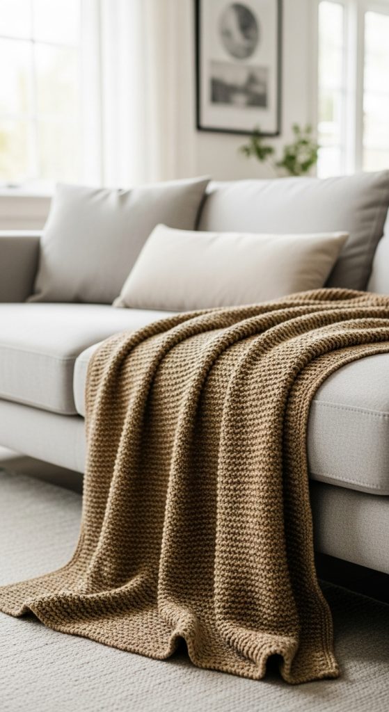 Earthy Textured Throw Blanket
