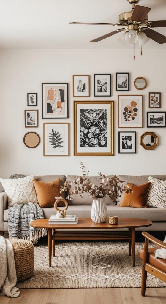 Boho Gallery Wall with Sculptural Frames
