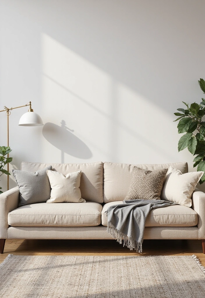 A flexible living room with a modular sectional sofa and adaptable decor.