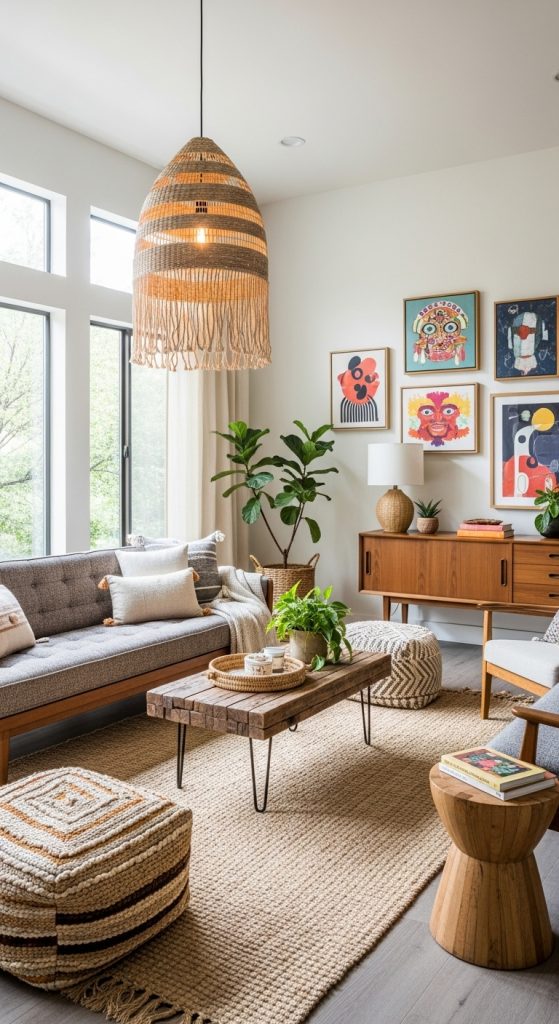 Boho-Mid-Century Lighting