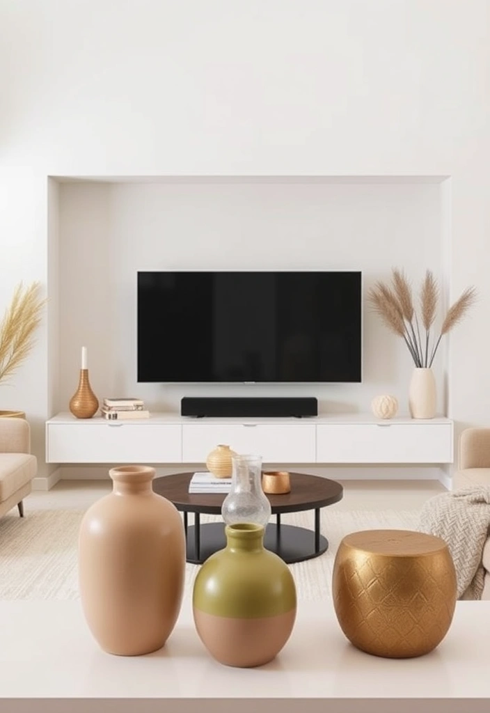 Minimalist accessories with clean lines maintaining a serene and uncluttered look.